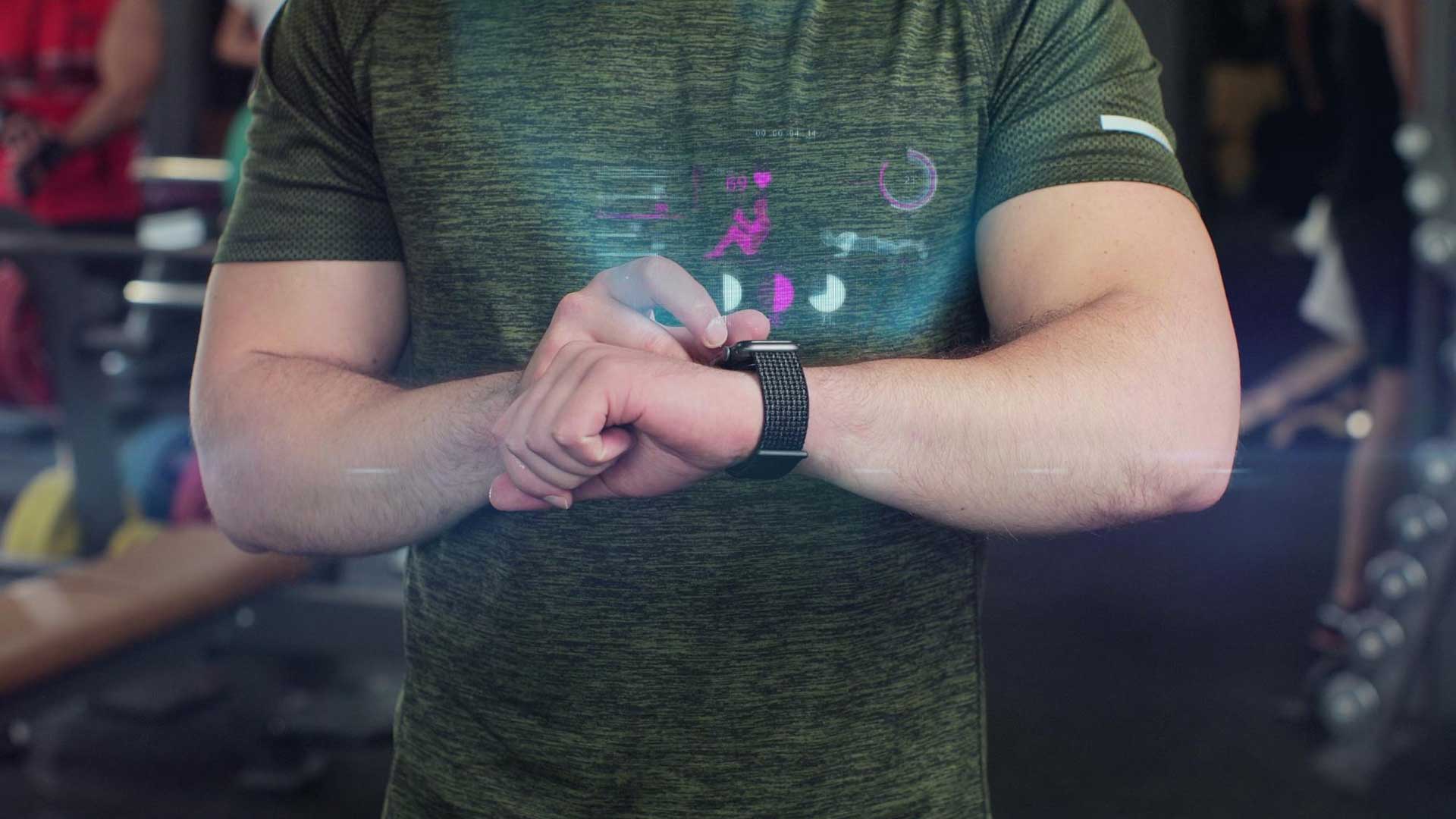 close-up-active-sport-man-gym-check-health-indicator-heart-rate-smartwatch-future-technology-concept-humanity-3d-render-animation